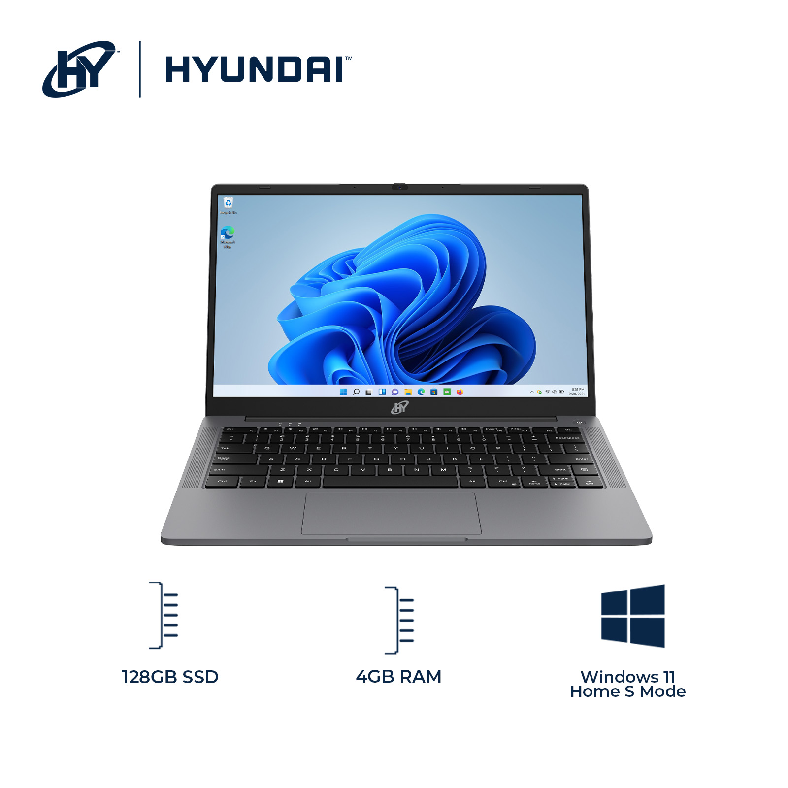 Foto 4 pulgar | Laptop Hyundai Hybook 14.1'' Tn, Intel Gemini Lake N4020, 4gb, 128gb, Windows 11 Home - Gris Espacial