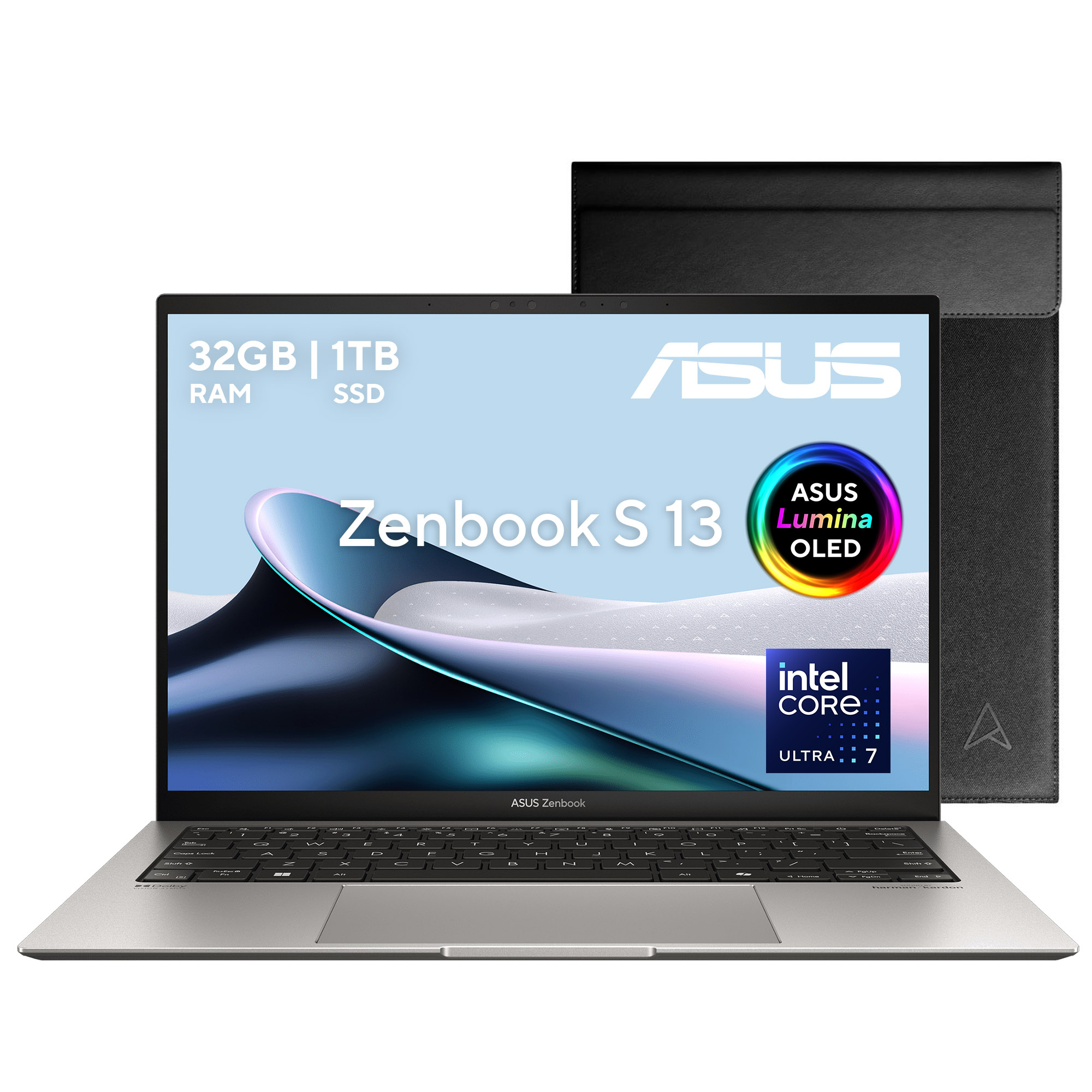 Laptop Asus Zenbook S 13 Oled (UX5304MA), Intel  Core™ Ultra 7 155U 1.7 GHz, 32GB, 1TB, Gris