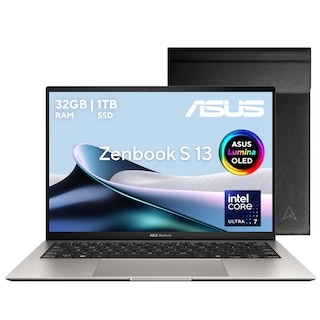 Foto 1 | Laptop Asus Zenbook S 13 Oled (UX5304MA), Intel Core™ Ultra 7 155U 1.7 GHz, 32GB, 1TB, Gris