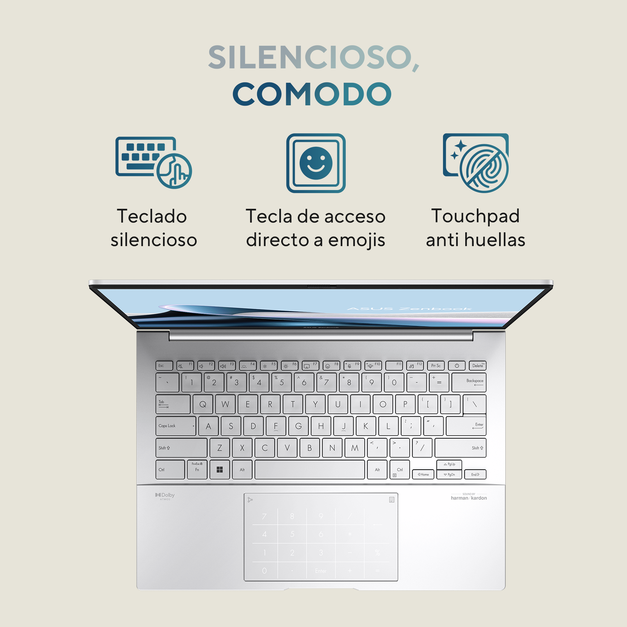 Foto 8 pulgar | Laptop Asus Zenbook 14 OLED (UX3405MA-QD019W), Core Ultra 7, 16GB RAM, 1TB, Plata