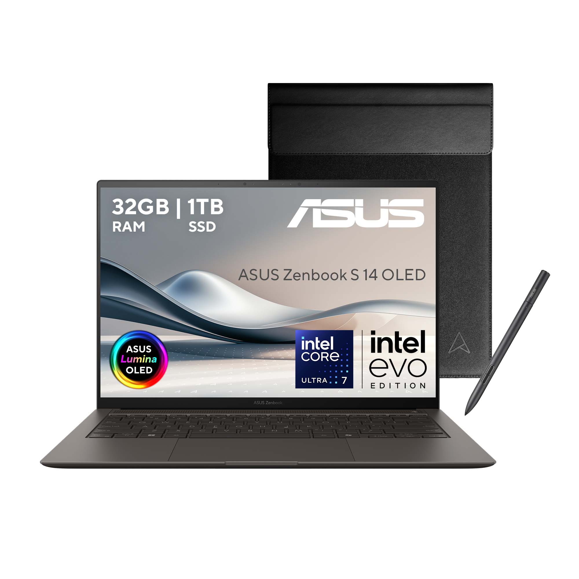 Laptop Asus Zenbook S 14 (UX5406SA),  Intel  Core™ Ultra 7 258v, 32gb, 1TB, Gris