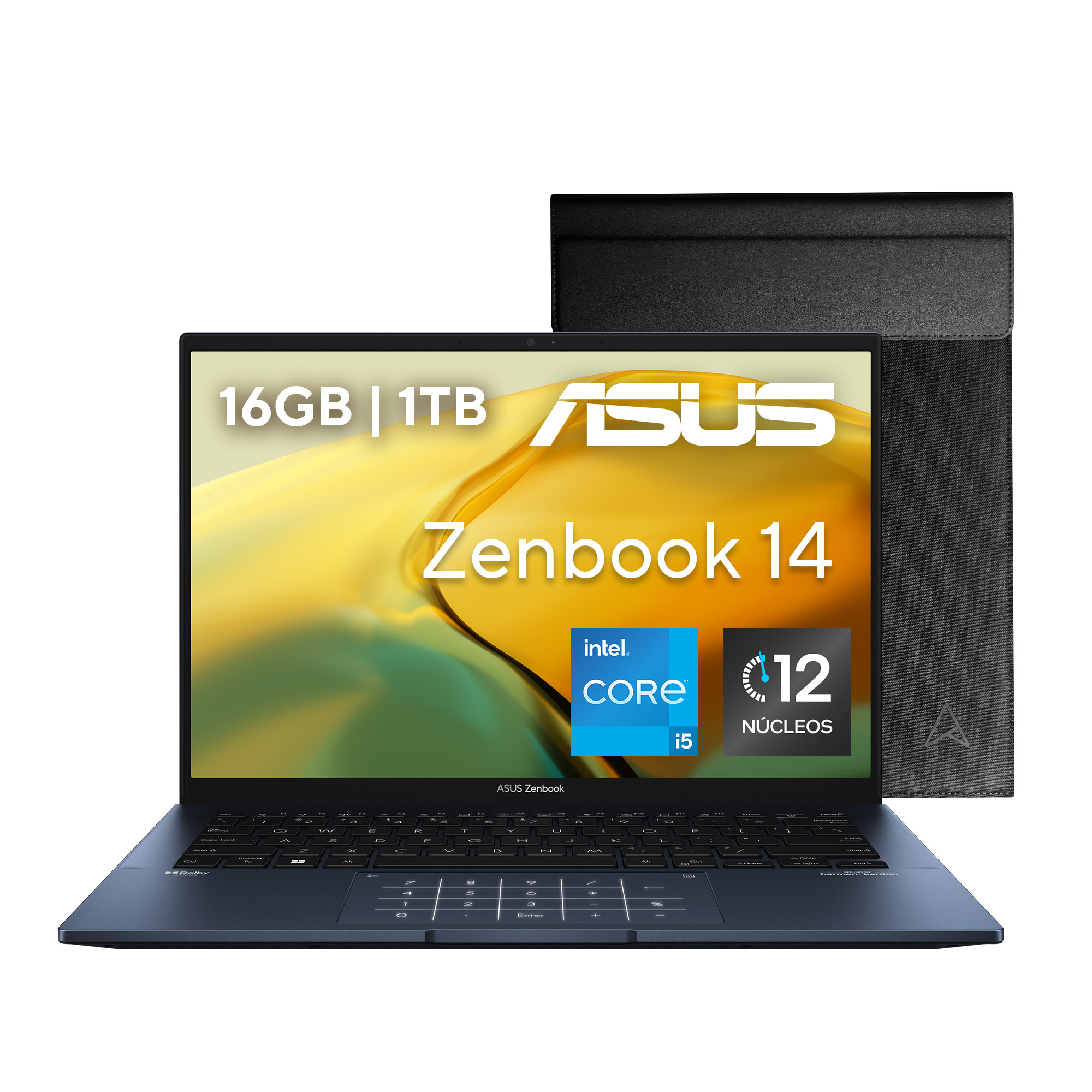 Laptop Asus Zenbook 14 (UX3402VA-KP555W), Core i5-13500H, 16GB RAM, 1TB, Azul