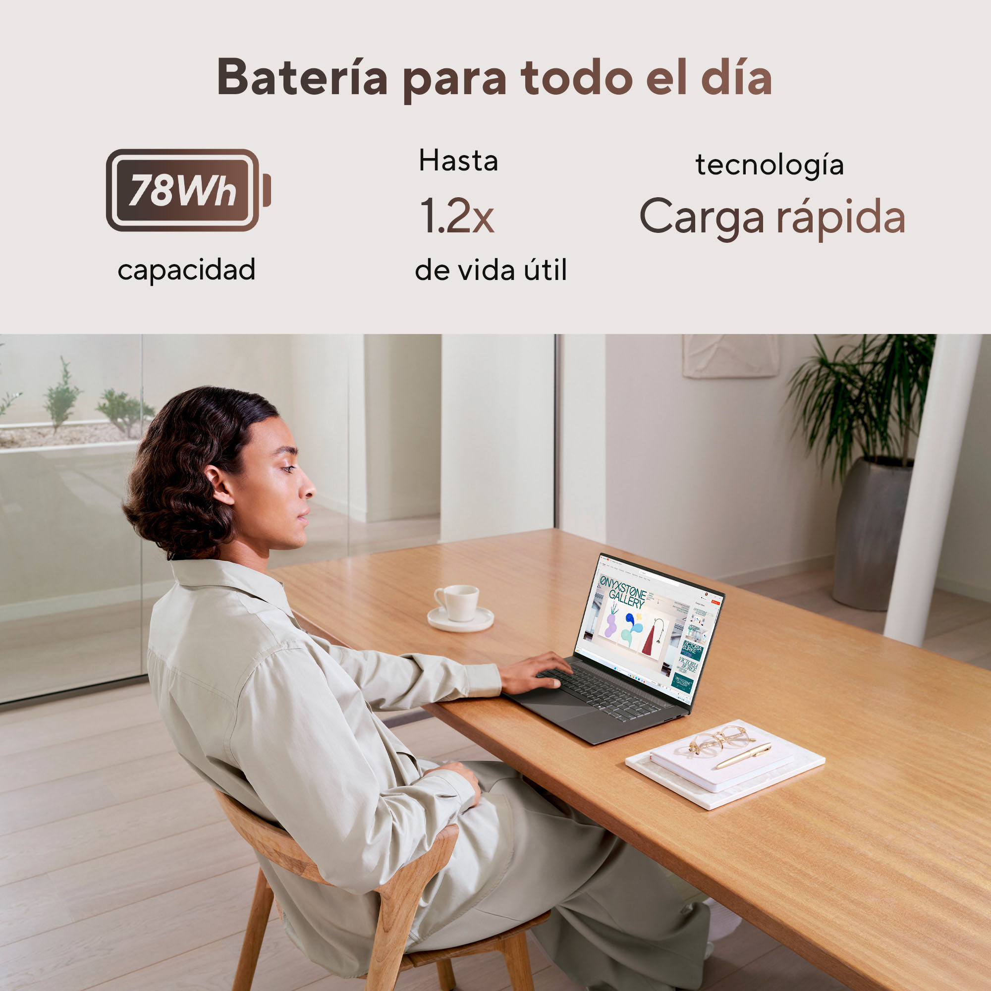 Foto 5 | Laptop Asus Zenbook S 16 (UM5606WA), AMD Ryzen AI 9 HX 370, 1TB,  32GB RAM, Color Blanco