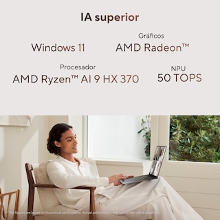 Foto 8 | Laptop Asus Zenbook S 16 (UM5606WA), AMD Ryzen AI 9 HX 370, 1TB, 32GB RAM, Color Blanco