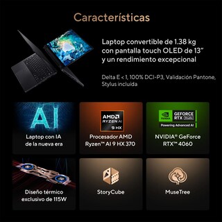 Foto 4 | Laptop Asus ProArt PX13, RTX 4060, AMD Ryzen AI 9 HX 370, 32GB LPDDR5X, 1TB