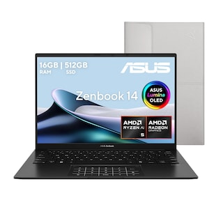 Foto 1 | Laptop Asus Zenbook 14 OLED, AMD Ryzen™ AI 5 340, 16GB LPDDR5X, 512GB, negro