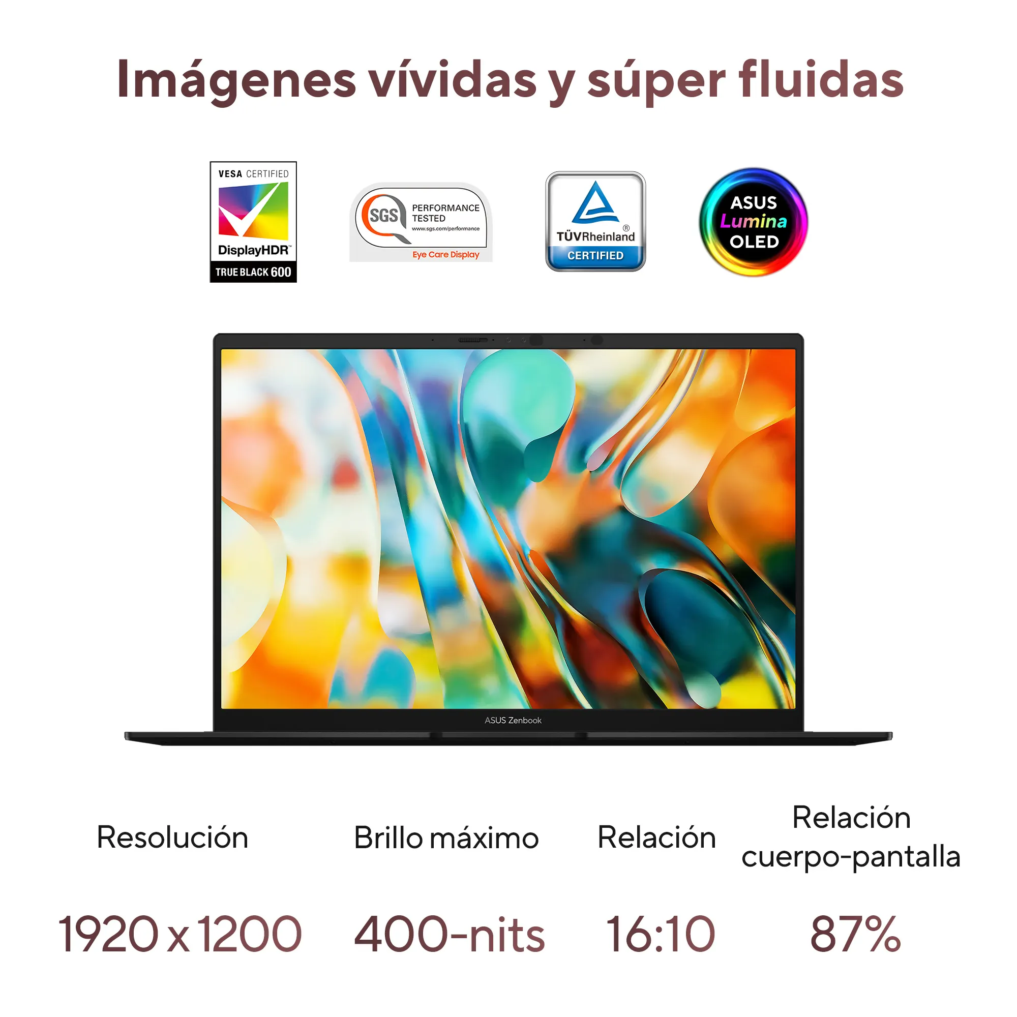 Foto 3 | Laptop Asus Zenbook 14 OLED, AMD Ryzen™ AI 5 340, 16GB LPDDR5X, 512GB, negro