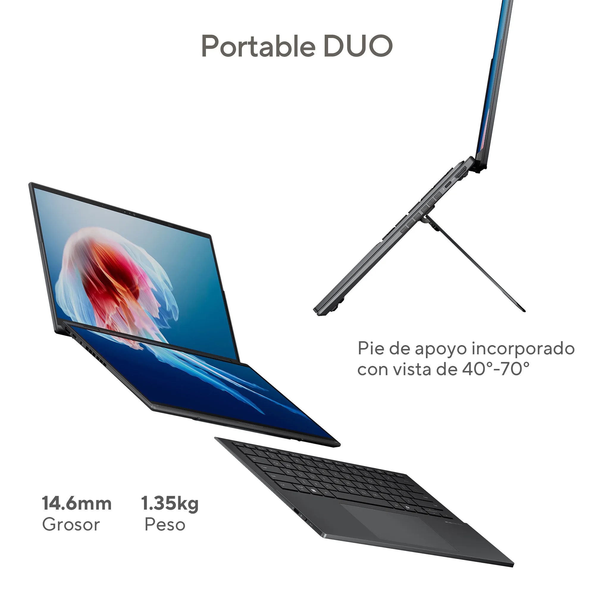 Foto 3 pulgar | Laptop Asus Zenbook Duo (2025) Ux8406, Intel  Core™ Ultra 9 285h,  32gb Lpddr5x, 2tb, Color Gris