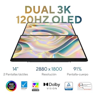Foto 3 | Laptop Asus Zenbook Duo (2025) Ux8406, Intel Core™ Ultra 9 285h, 32gb Lpddr5x, 2tb, Color Gris