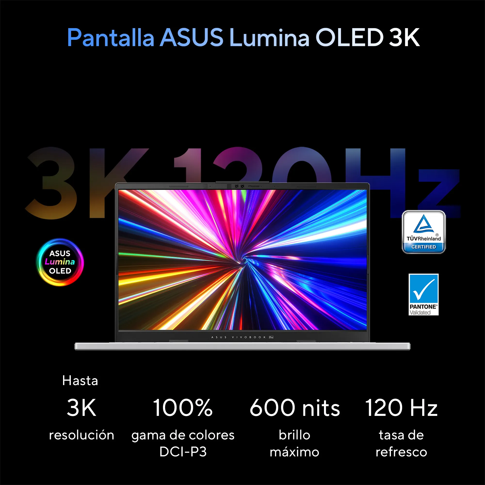 Foto 3 | Laptop Asus Vivobook Pro 15 Oled (intel  Core™ Ultra 7 155h, 24gb Ddr5, 1tb, Color Plateado)