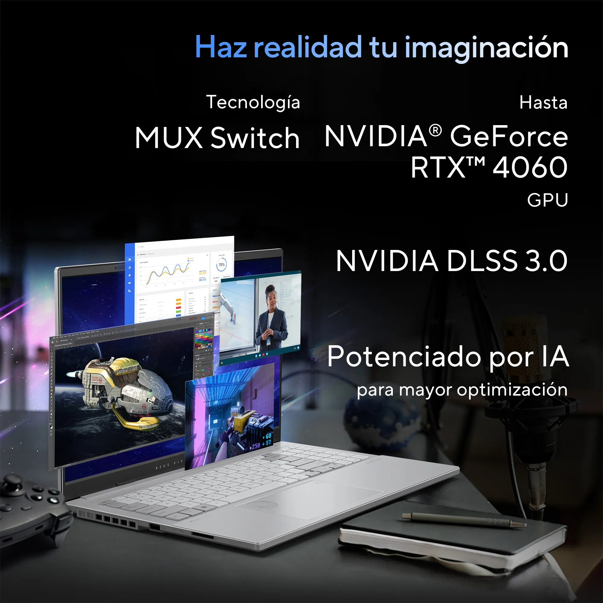 Foto 4 | Laptop Asus Vivobook Pro 15 Oled (intel  Core™ Ultra 7 155h, 24gb Ddr5, 1tb, Color Plateado)