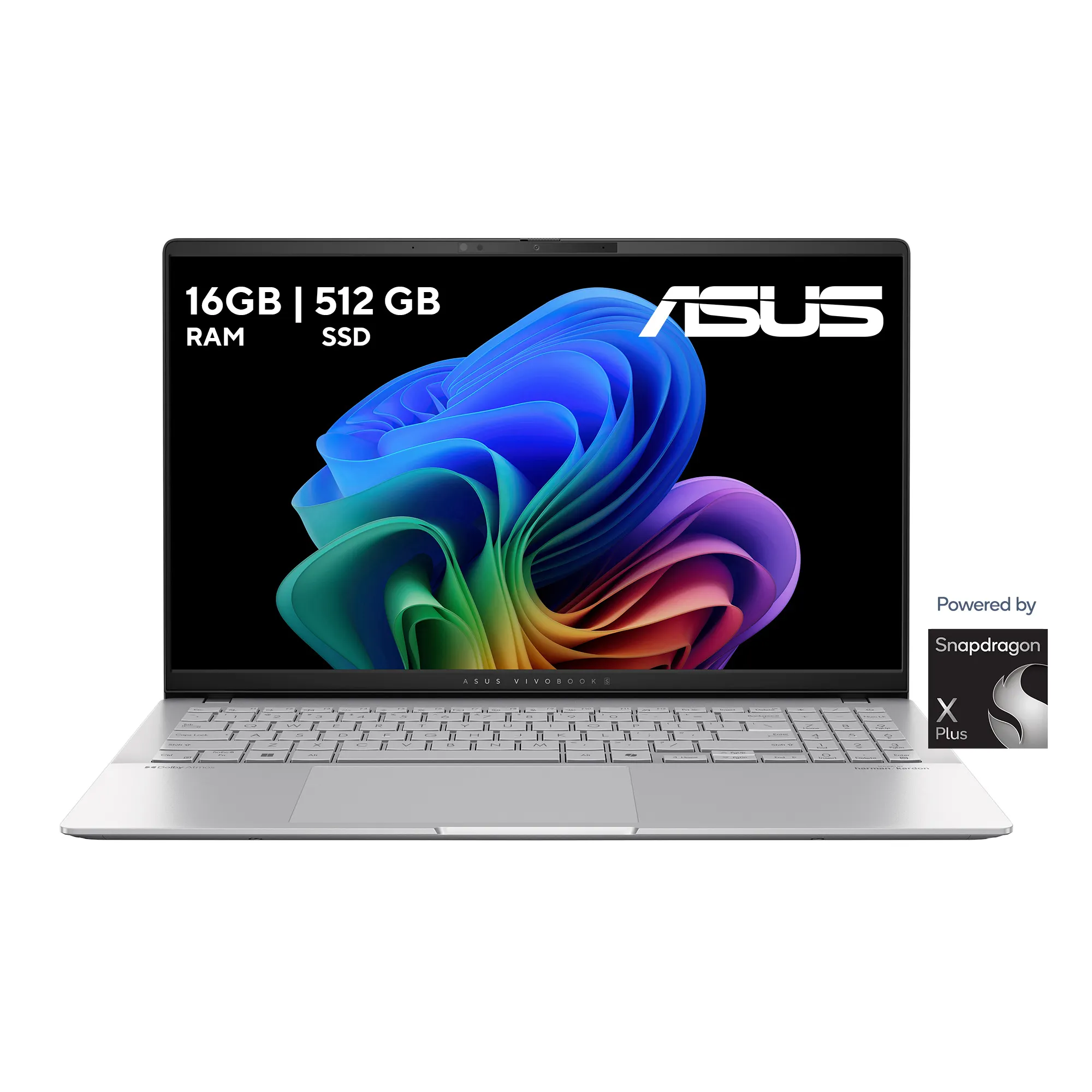 Laptop Asus Vivobook S 15 (Snapdragon  X Plus, 16GB LPDDR5X, 512GB, Color Plateado)