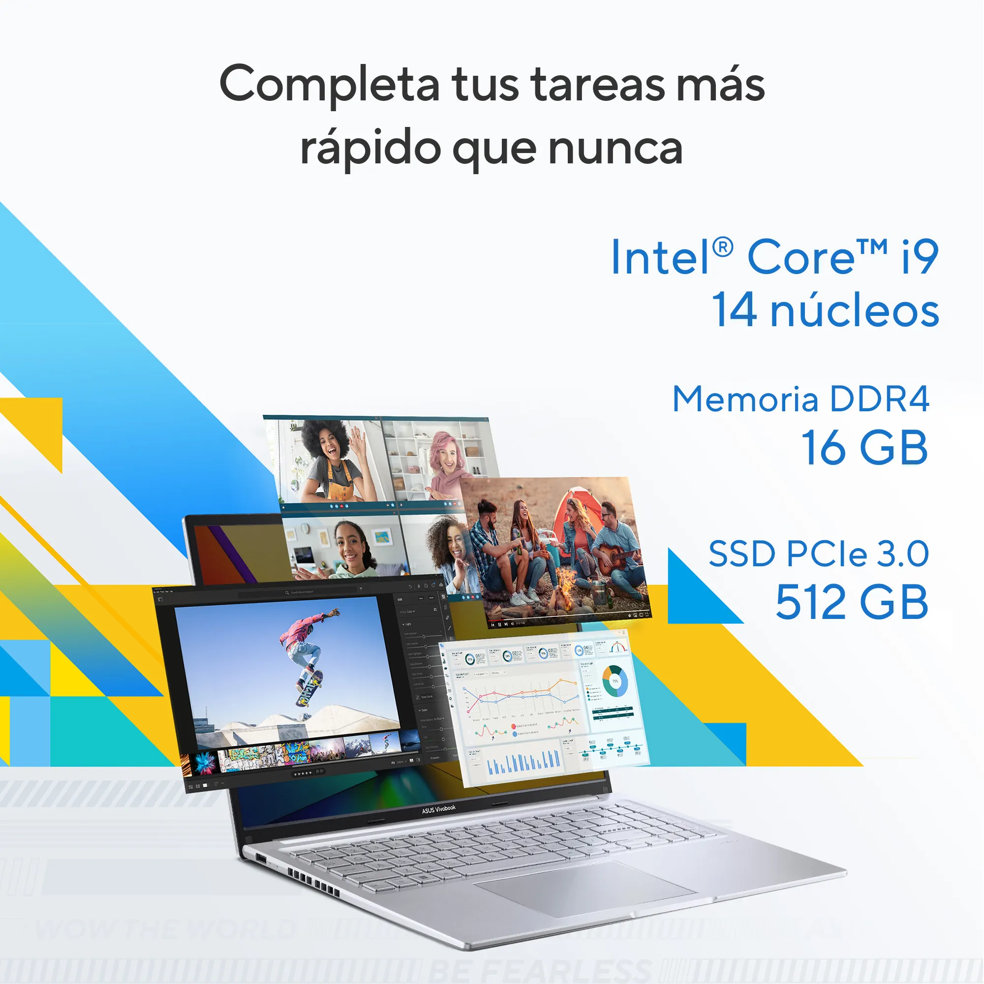 Foto 4 pulgar | Laptop Asus Vivobook 16 (Intel  Core™ I9-13900H, 16GB DDR4, 512GB, Color Plateado)