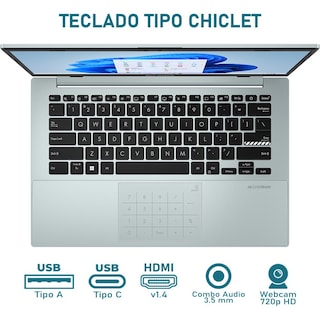 Foto 4 | Laptop Asus Vivobook Go 14 Amd Ryzen 5 7520u 8gb Ddr5 Ram 512gb Ssd 14'' Windows 11 Home Teclado En Español