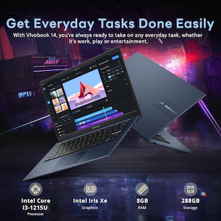 Foto 3 | Ordenador Portátil Asus Vivobook 14 Fhd Ips Intel I3-1215u 8 Gb 288 Gb - Venta Internacional.