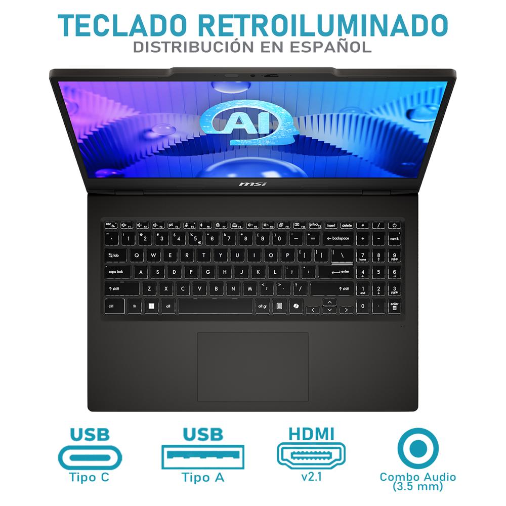 Foto 5 | Laptop Msi Venture 15 Ai Intel Core Ultra 5 125h 16gb Ram 512gb Ssd 15.6'' Windows 11 Pro Teclado En Español