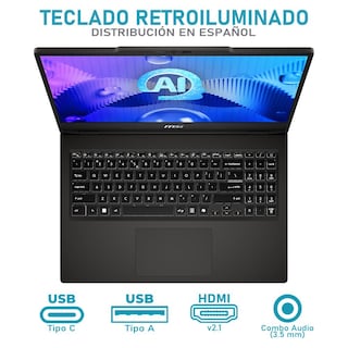 Foto 5 | Laptop Msi Venture 15 Ai Intel Core Ultra 5 125h 16gb Ram 512gb Ssd 15.6'' Windows 11 Pro Teclado En Español