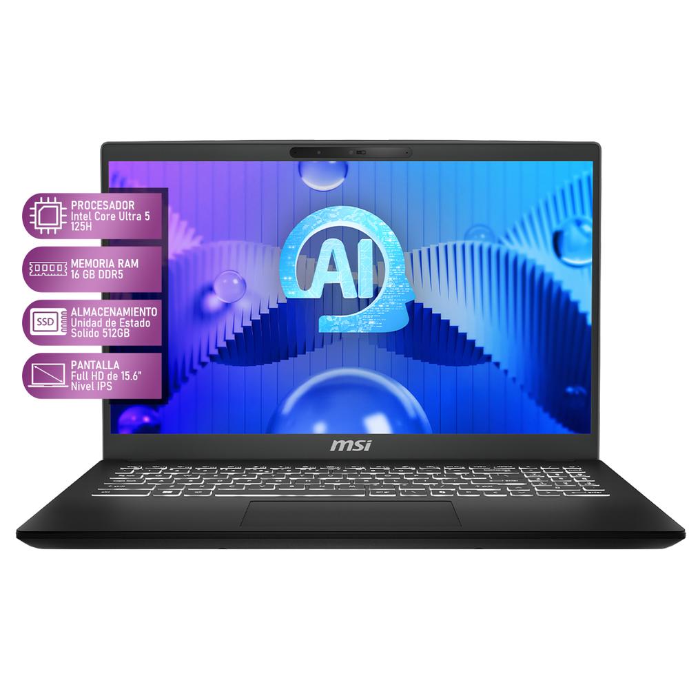 Foto 4 pulgar | Laptop Msi Modern 15 H Ai Intel Core Ultra 5 125h 16gb Ram 512gb Ssd 15.6'' Windows 11 Pro Teclado En Español + Mouse