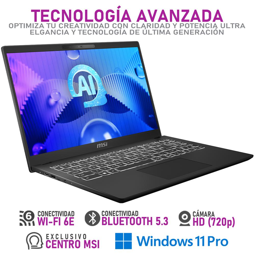 Foto 5 pulgar | Laptop Msi Modern 15 H Ai Intel Core Ultra 5 125h 16gb Ram 512gb Ssd 15.6'' Windows 11 Pro Teclado En Español + Mouse