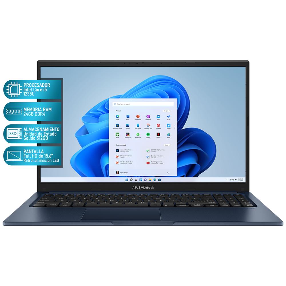 Foto 2 | Laptop Asus Vivobook 15 Intel Core I5 1235u 24gb Ram 512gb Ssd 14'' Windows 11 Home Teclado En Español + Mouse Dxt