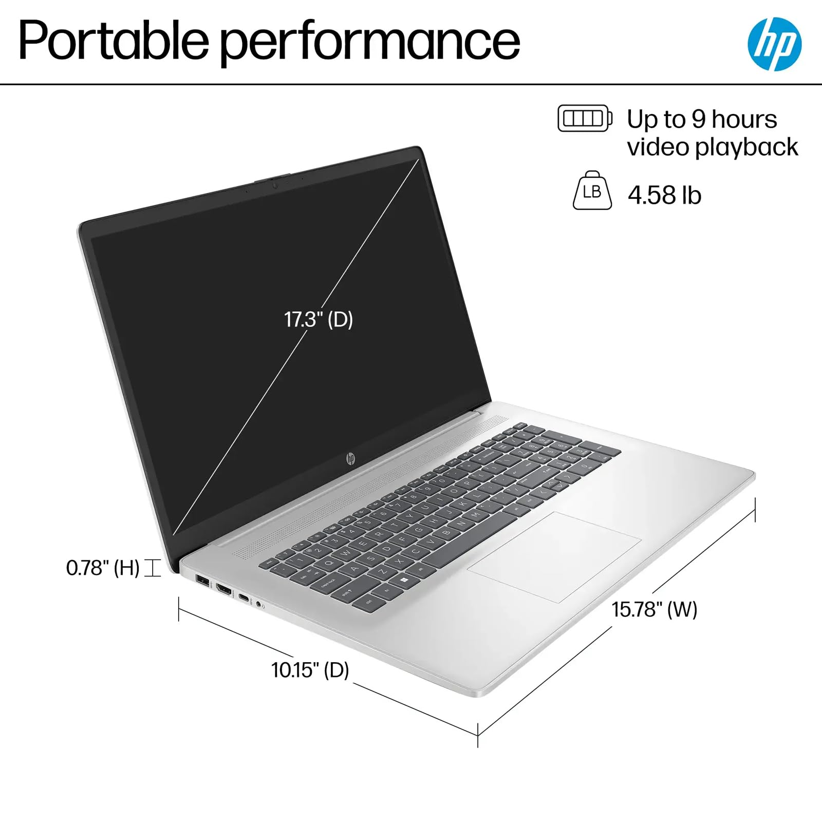 Foto 4 pulgar | Ordenador Portátil Hp Ryzen 5 7430u De 17 3 Pulgadas  1920 X 1080  Full Hd  8 Gb  512 Gb - Venta Internacional.