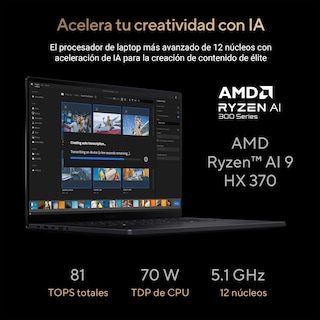 Foto 4 | Laptop Asus Proart P16 Amd Ryzen AI 9 HX 370 RTX 5070 64GB 2TB SSD 16'' OLED 4k Negra