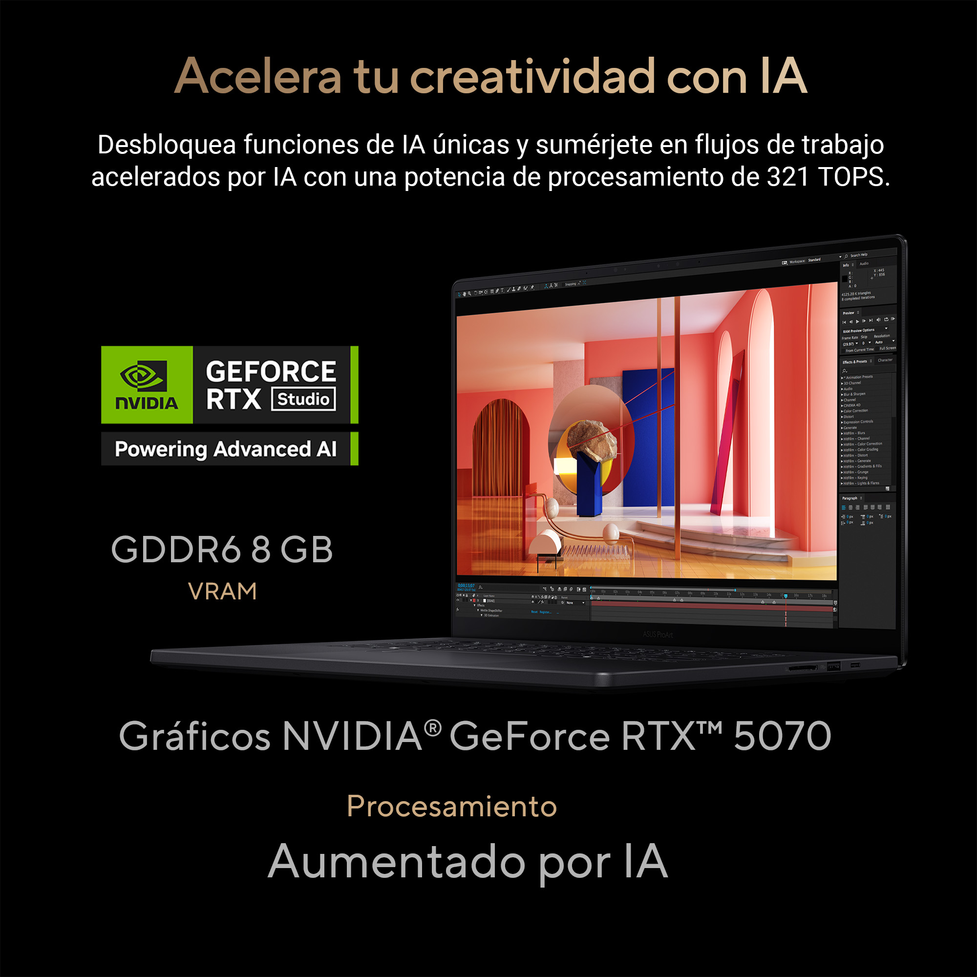 Foto 6 pulgar | Laptop Asus Proart P16  Amd Ryzen AI 9 HX 370 RTX 5070 64GB 2TB SSD  16'' OLED 4k Negra