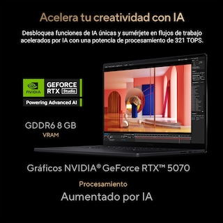 Foto 5 | Laptop Asus Proart P16 Amd Ryzen AI 9 HX 370 RTX 5070 64GB 2TB SSD 16'' OLED 4k Negra
