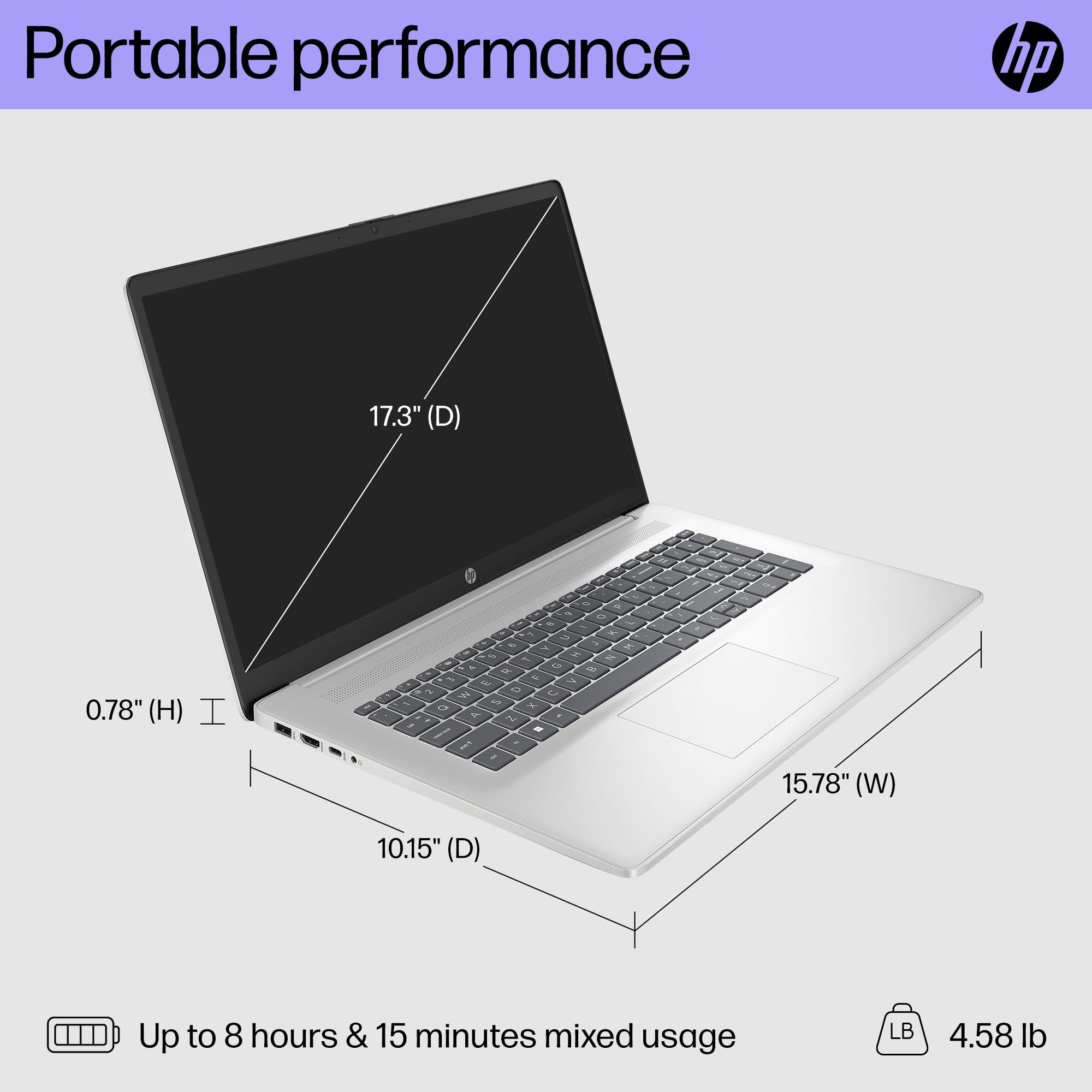 Foto 6 pulgar | Ordenador Portátil Hp Fhd De 17 3''  Amd Ryzen 5 7520u  16 Gb De Ram  512 Gb  Ssd W11 - Venta Internacional.