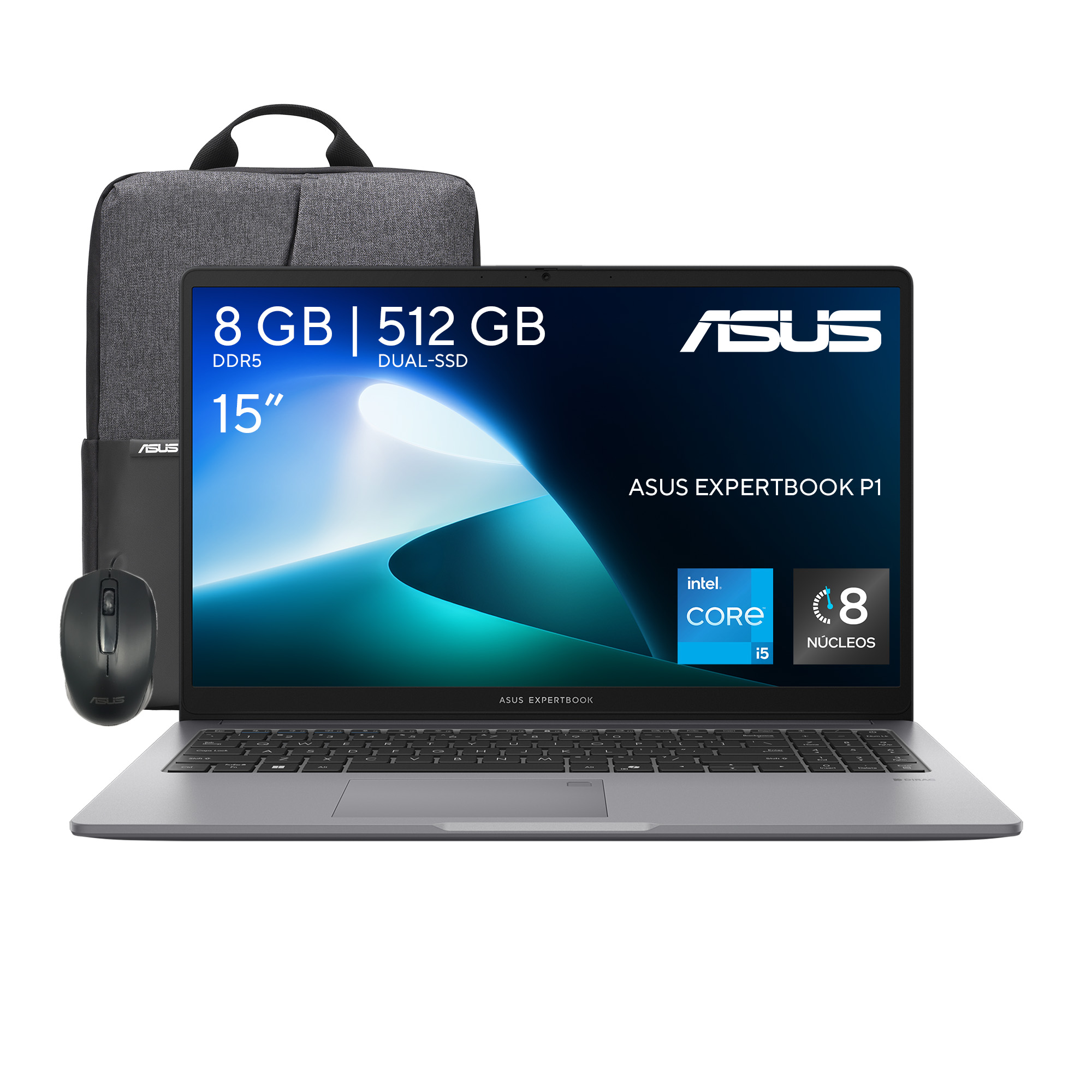 Foto 2 pulgar | Laptop Asus Expertbook P1  Intel Core I5  8gb  512gb Ssd  15.6''  Gris