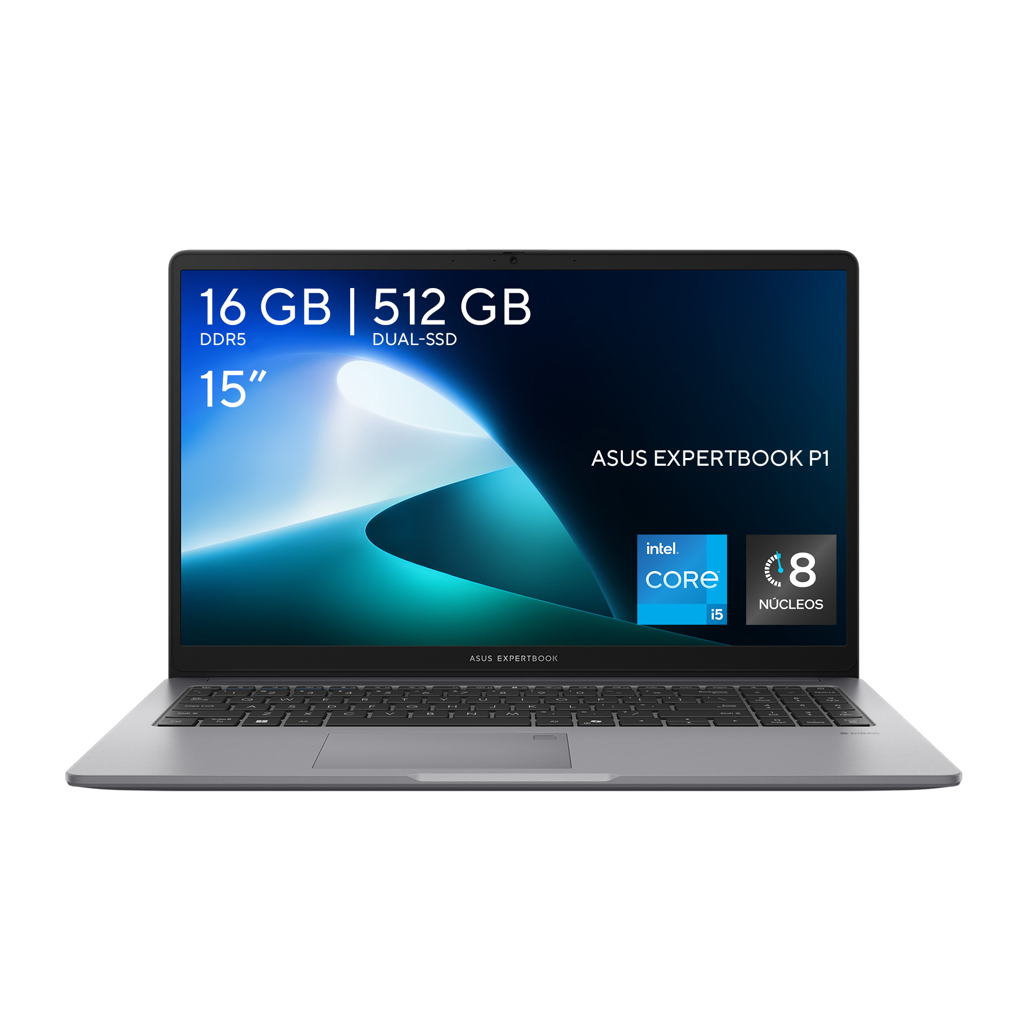 Foto 1 | Laptop Asus Expertbook P1 Intel  Core i5 8GB 512 SSD 15.6" FHD Gris