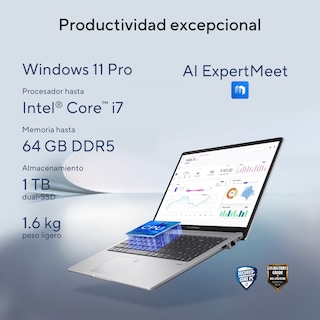 Foto 2 | Laptop Asus Expertbook P1 Intel Core I7 8 Gb 512 Ssd 15 6'' Fhd Gris