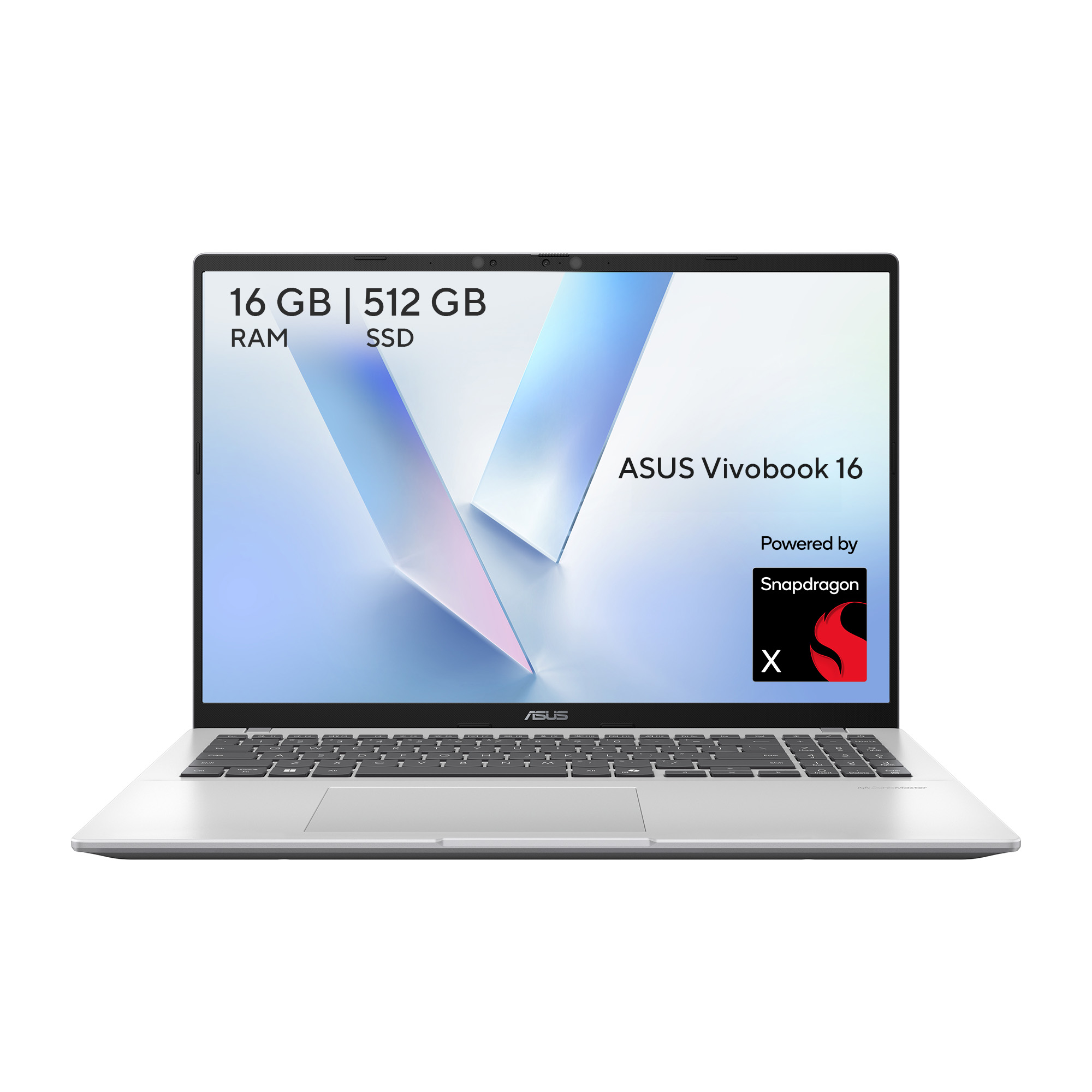 Foto 2 pulgar | Laptop Asus Vivobook 16  Snapdragon X  16gb  512gb Ssd  16'' Wuxga  Plata