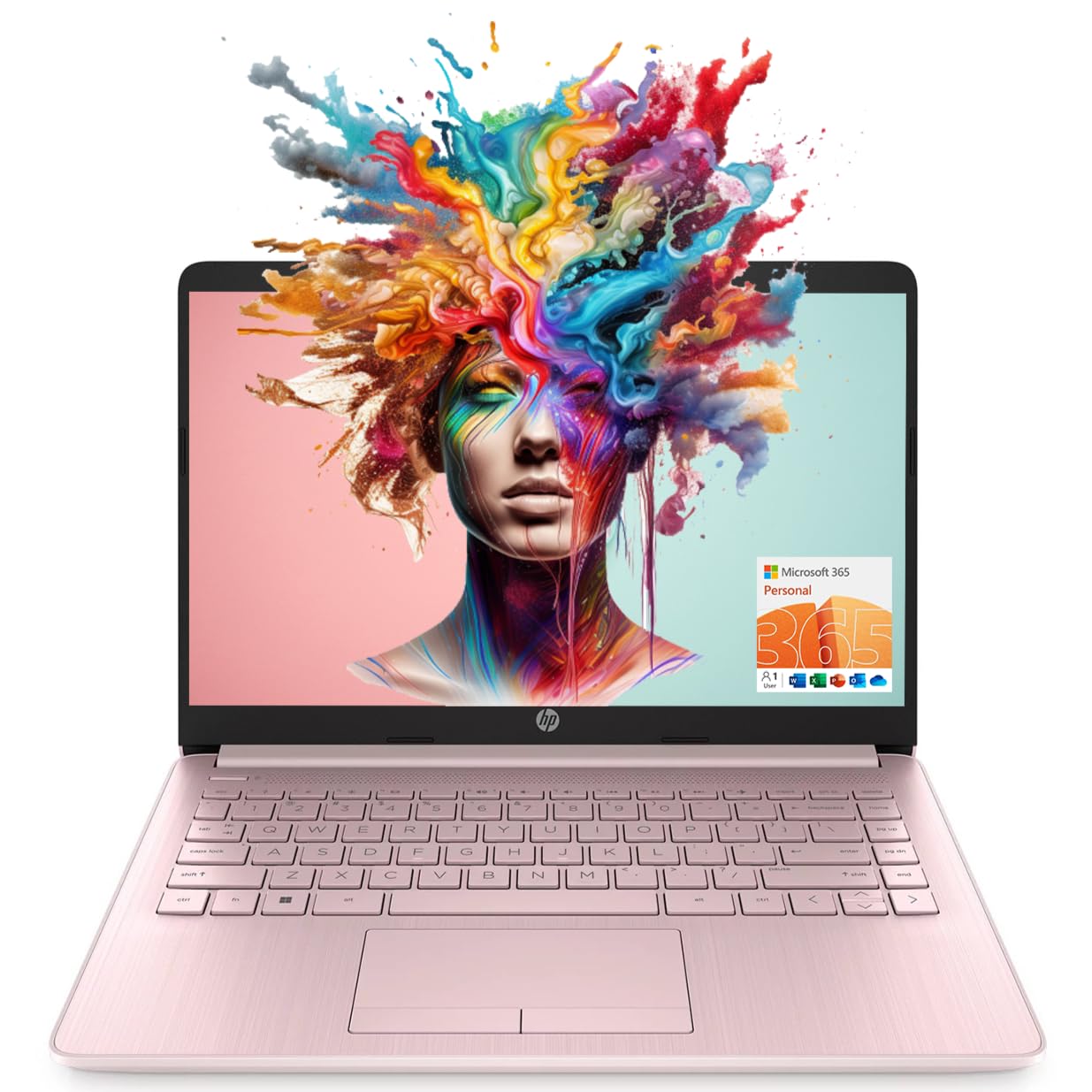 Foto 2 pulgar | Portátil HP Rosa con Pantalla HD de 14" 16GB RAM 64GB eMMC y Windows 11 Home - Venta Internacional