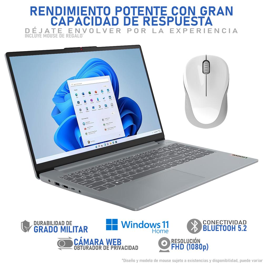 Foto 4 pulgar | Laptop Lenovo Ideapad Slim 3 Intel Core I5 12450u 8gb Ram 512gb Ssd 15.6'' Windows 11 Home Teclado En Español + Mouse