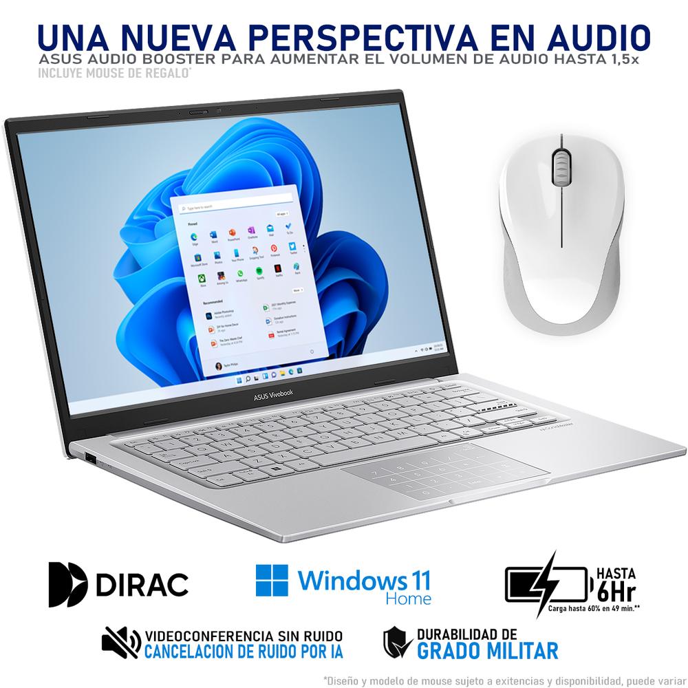 Foto 4 pulgar | Laptop Asus Vivobook 14 Intel Core I7 1255u 24gb Ram 512gb Ssd 14'' Windows 11 Home Teclado En Español + Mouse Dxt