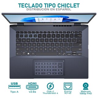 Foto 4 | Laptop Asus Expertbook B5 Intel Core I5 1240p 8gb Ram 512gb Ssd 14'' Windows 11 Pro Teclado En Español