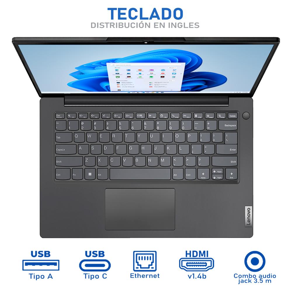 Foto 5 pulgar | Laptop Lenovo V14 G4 Amd Ryzen 5 5500u 24gb Ram 256gb Ssd 14'' Windows 11 Pro Teclado En Ingles