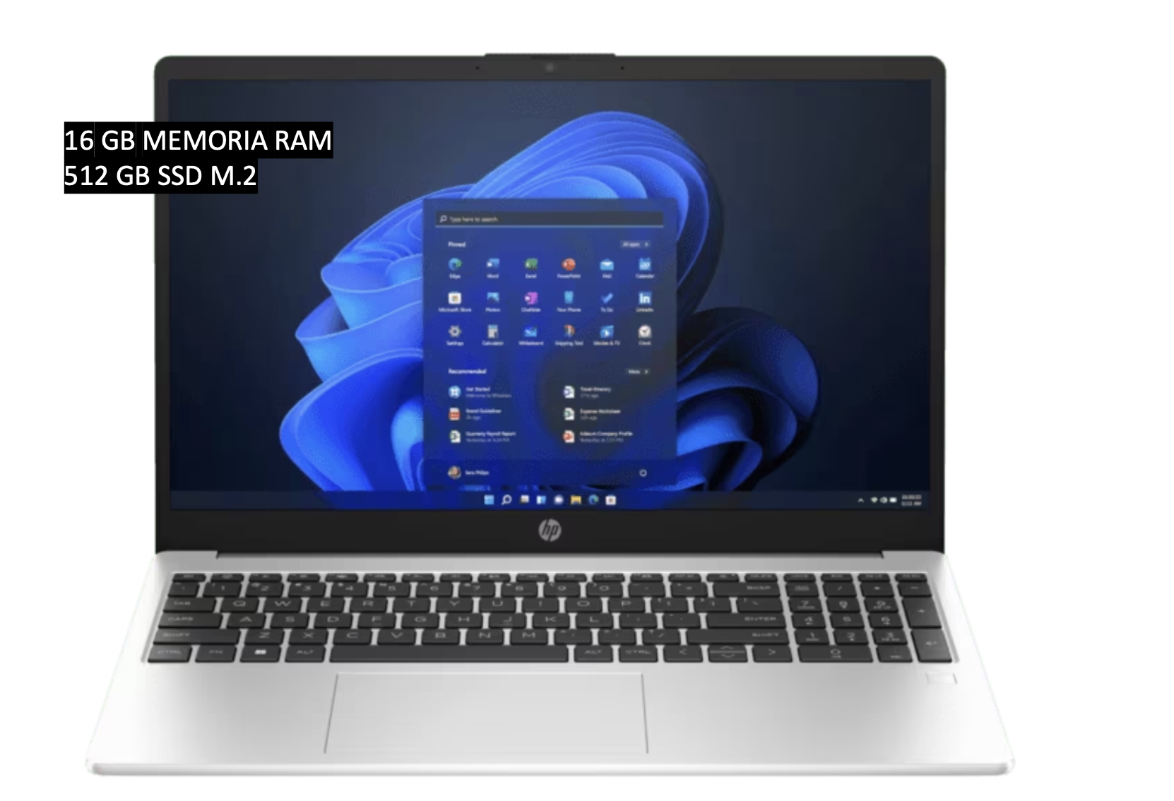 Laptop Hp 255 G10, Amd Ryzen 3 7330u, 16gb Ram, 512gb Ssd, Windows 11 Home, 15.6'' Full Hd, Teclado Español, Plateado.