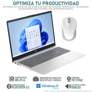 Foto 3 | Laptop Hp 15 Intel Core I5 1235u 24gb Ram 256gb Ssd 15.6'' Windows 11 Home Teclado En Ingles Color Plata + Mouse Dxt