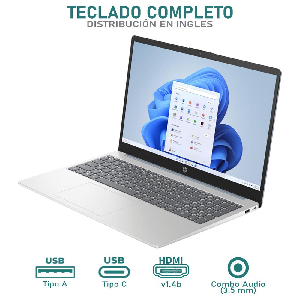 Foto 5 pulgar | Laptop Hp 15 Intel Core I5 1235u 24gb Ram 256gb Ssd 15.6'' Windows 11 Home Teclado En Ingles Color Plata + Mouse Dxt