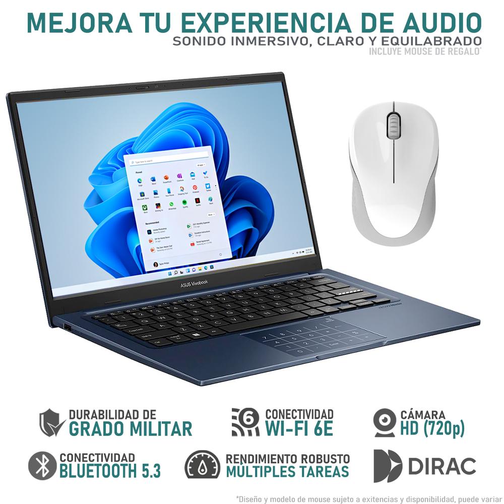 Foto 4 pulgar | Laptop Asus Vivobook 14 Intel Core I3 1215u 16gb Ram 512gb Ssd 14"+ Mouse Dxt