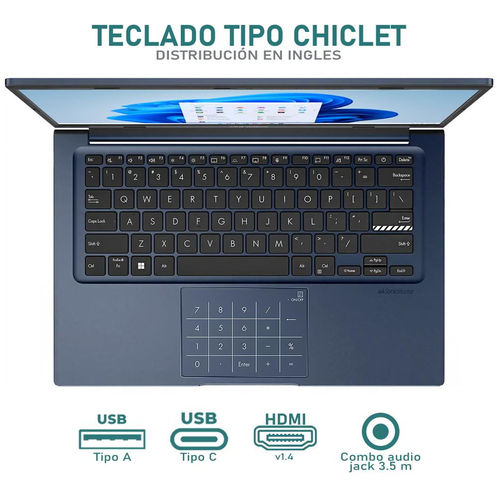 Foto 5 pulgar | Laptop Asus Vivobook 14 Intel Core I3 1215u 16gb Ram 512gb Ssd 14"+ Mouse Dxt