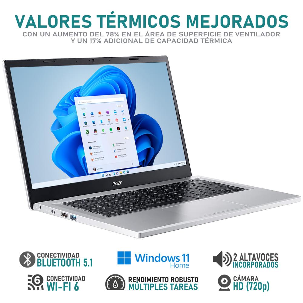 Foto 4 pulgar | Laptop Acer Aspire 3 Intel Core I3 N305 8gb Ram 128gb Ssd 14'' Windows 11 Home Modo S Teclado En Ingles