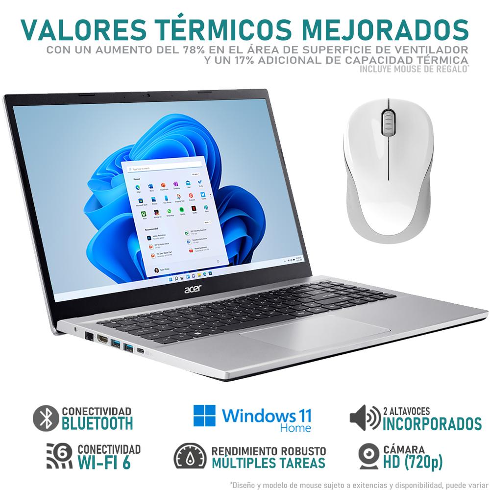 Foto 3 | Laptop Acer Aspire 3 Amd Ryzen 7 5700u 16gb Ram 1tb Ssd 15.6'' Windows 11 Home Teclado En Ingles + Mouse Dxt