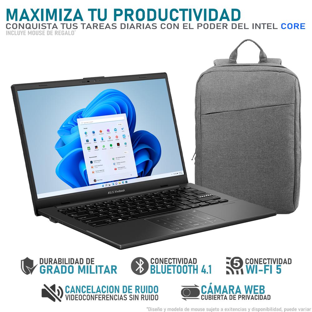 Foto 4 pulgar | Laptop Asus Vivobook Go 14 Intel Core I3 N305 8gb Ram 128gb Ssd 14'' Windows 11 Home Teclado En Ingles + Mochila