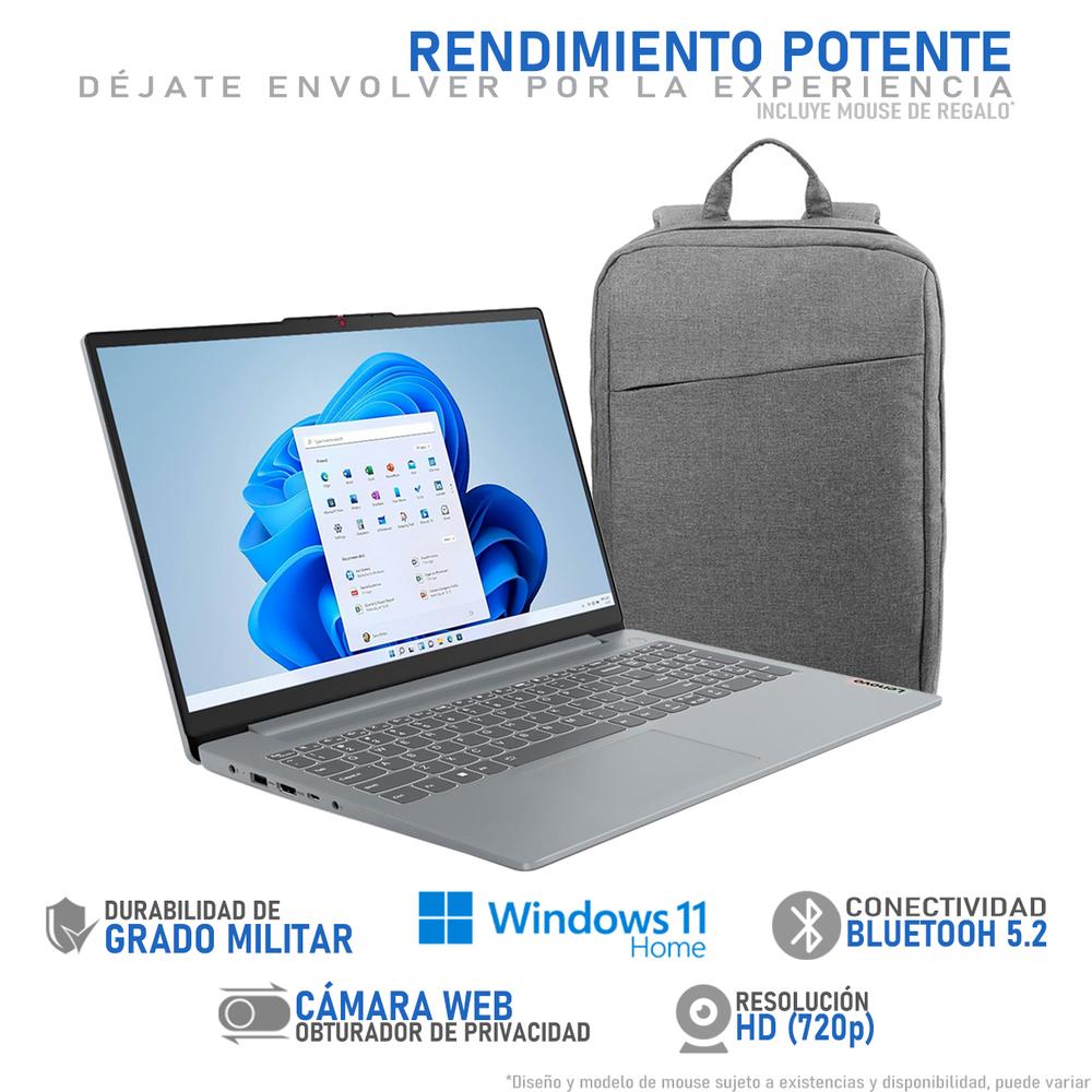 Foto 4 pulgar | Laptop Lenovo Ideapad Slim 3 Intel Core I3 N305 8gb Ram 256gb Ssd 15.6'' Windows 11 Home Teclado En Ingles + Mochila