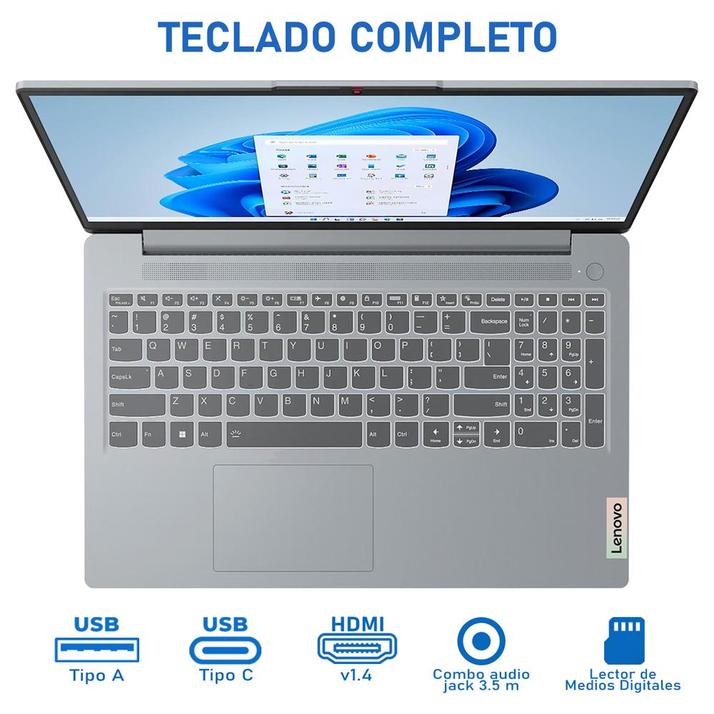 Foto 5 pulgar | Laptop Lenovo Ideapad Slim 3 Intel Core I3 N305 8gb Ram 256gb Ssd 15.6'' Windows 11 Home Teclado En Ingles + Mochila