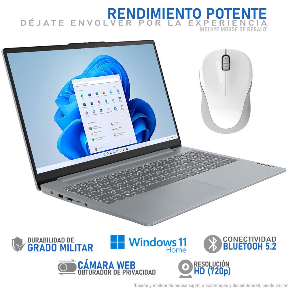 Foto 4 pulgar | Laptop Lenovo Ideapad Slim 3 Intel Core I3 N305 8gb Ram 256gb Ssd 15.6'' Windows 11 Home Teclado En Ingles + Mouse Dxt