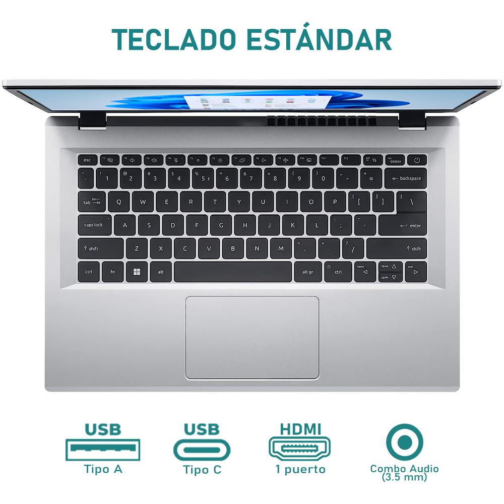 Foto 5 pulgar | Laptop Acer Aspire 3 Intel Core i3 N305 8GB RAM 512GB SSD 14'' Windows 11 Home Teclado Inglés